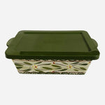 Vintage Temp-tations by Tara Old World Green Ceramic 1.5 QT Baker with Lid EXC