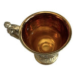 Antique Victorian Gilt Repousse Footed Cup Cherub Putti Figural Handle 3.75" G