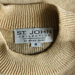 St John Collection Nautical Sweater Skirt Set Beige Ivory Gold Women’s M 12 NWT