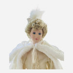 Ashton-Drake Winter Romance Porcelain Bride Doll Blonde Blue Eyes Stand VG