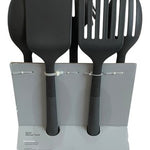 Made By Design Nylon Kitchen Tools 5 Piece Set Black Soft Grip Utensils New