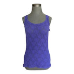 Hanky Panky Signature Lace Cami Tank Top Purple Stretch Scallop Trim L VG