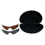 Oakley Replacement Lens Shields Brown Charcoal 2-Pair Set Hard Case Excellent