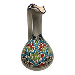 Unique Vintage Hand Painted Art Pottery Pitcher 10" Ceramic Farmhouse Vase VG