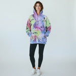 Women's Hoodie Large Graffiti Tie Dye Multicolor Sweatshirt Long Sleeve Pullover