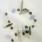 Handmade Crystal Shard Agate Beaded Necklace Boho Beach Princess Jewelry 17"