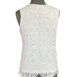 ADIVA Womens Size S White Crochet Lace Sleeveless Tank Top G