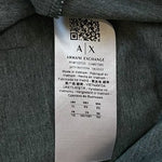 Armani Exchange Mens XL Green Heather Gray Polo Shirt Green Trim Short Sleeve VG