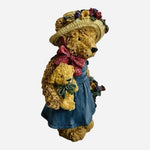 Boyds Bears Bailey Bear with Baby & Basket of Flowers Figurine Very Good