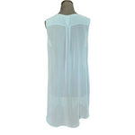 Wynne Layers Sage Green Chiffon Sleeveless Button Front Top Sz M Elegant Tunic