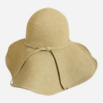 Wide Brim Floppy Straw Sun Hat Natural Tan Foldable Beach Women One Size VG