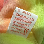 TY Beanie Baby Peace Bear Neon Color Blocks 1996 Collectible Stuffed Toy NWT