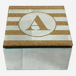 Jewelry Box Gold Glitter Letter A Mirrored Keepsake Box Jewelry Storage Trinket