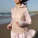 Fly Lightweight Puffer Jacket Women's Dusty Rose Quilted Insulated Zip Up Hooded