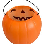 Vintage Blow Mold Jack O Lantern Pumpkin Candy Pail Bucket 8x8.5in VG