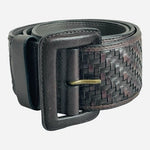 Banana Republic Brown Woven Genuine Leather Belt Size M 2.25" Very Good