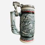 Vintage AVON Beer Mug Locomotive Train Beer Stein with Silver Lid Tankard Mug
