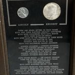 Lincoln Kennedy Presidential Coincidence Wooden Frame Coin Set Pre-Owned
