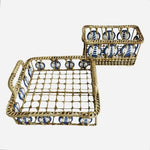 VNTG Coastal Nautical Sweetgrass Ceramic Lighthouse Utensil Caddy Napkin Holder