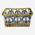 VNTG Coastal Nautical Sweetgrass Ceramic Lighthouse Utensil Caddy Napkin Holder