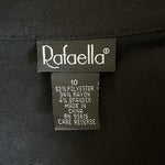 Vintage Rafaella Black Denim Jacket Sz 10 Lace Bead Sequin Trim Button Custom VG