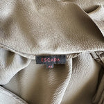 Vintage ESCADA 100% Silk Olive Green Sleeveless Pussybow Blouse Italian 44 VG