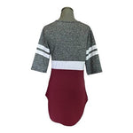 BSP Women's Colorblock Raglan Baseball Tee L Half Sleeve Varsity Stripe EXC