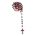 Vintage Città del Vaticano Red Wood Bead Rosary Silver Filigree St Peters NIB