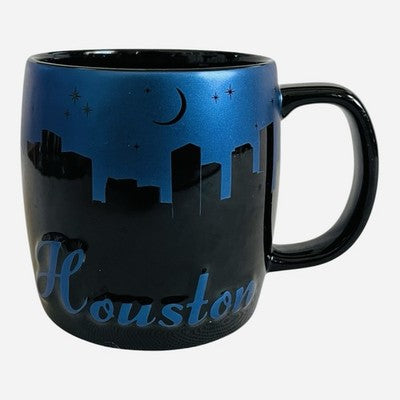 Houston Skyline Night Sky Coffee Mug Americaware Black Blue 22 0z  Large VG