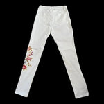 DG2 Diane Gilman White Floral Embroidered Jeans Size 6T Virtual Stretch 31" EXC