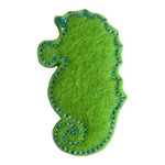 Felt Seahorse Applique Sew On Patch Green Embroidered New Handmade