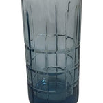 Circleware Blue Windowpane Highball Glasses Set of 2 NWOT 3in x 6in 14oz