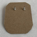 Round Crystal Clear Stud Earrings Classic Sparkle Jewelry NWOT