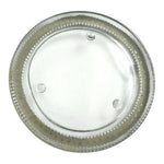 Crystal Rhinestone Beaded Glass Pillar Candle Plate Holder Round 4.25" Silver VG