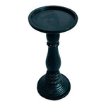 10" Black Ceramic Pillar Pedestal Candle Holder Elegant Home Decor