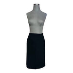 Jones New York Black Pencil Skirt Knee Length Pleated Back Slit Women's Size 10