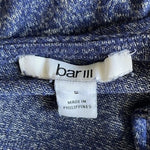 Bar III Womens Small Top Blue Heathered Marl Faux Wrap Surplice V-Neck S