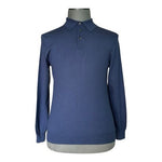 Joseph & Lyman Mens M Blue Italian Merino Wool Knitted Polo Sweater VG