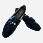 FRANCO SARTO Vegan Leather Loafers Black Women’s Slip-On Moccasins 9.5 M