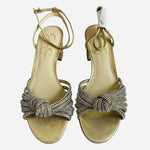 Jessica Simpson Gelyra Gold Rhinestone Knotted Strappy Block Heel Sandal 8.5 New