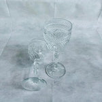 D'Arques Clear Cut Crystal Goblets Set of 4 Wine Water Glasses 8" France EXC