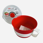 Decor Microsafe Large Microwave Bowl Vented Lid Soup Noodle Oats Red 4.85C NIB