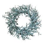 Silver Glitter Frosted Eucalyptus 19" Door Wreath Christmas Holiday Decor