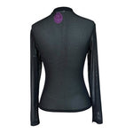 Avidlove Black Sheer Mesh Turtleneck Long Sleeve Top Size S Sexy Bodycon NWT