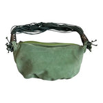 Women's Boho Genuine Suede Shoulder Bag Light Green Rope Handle Hippie Good