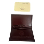 Vintage Strong Brand Burgundy Leather Bifold Business Card Case Sheraton Logo