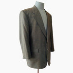 GIVENCHY Brown Black 2 Button Front Slim Dress Blazer Suit Jacket Sz 40R EXC
