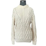 Ann Taylor Women’s Ivory Wool Cable Knit Turtleneck Sweater Relaxed Fit Sz M EXC