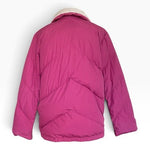 Vintage Saks Fifth Avenue Reversible Down Puffer Jacket Pink Beige Womens Size S