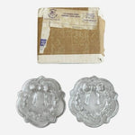 Vintage Fosdick Lead Crystal Wreath Christmas Ornaments 3.5" Set of 2 NIB